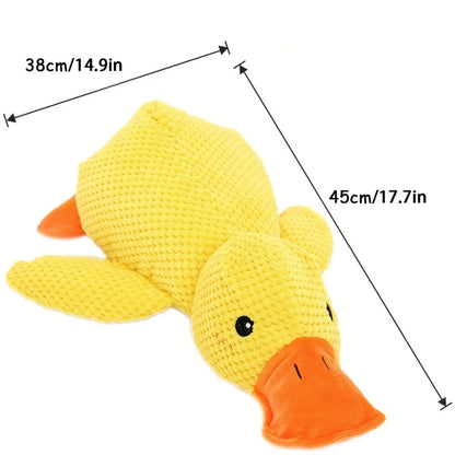 1Pc Large Duck-Shaped Squeaky Plush Toy for Dogs - Teeth Cleaning, Durable Chewtoy, Interactive Fun for Engaging Playtime